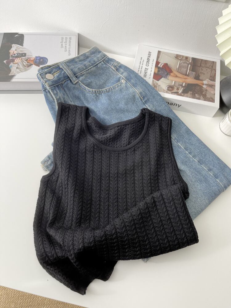 【tops】ニットノースリーブトップス　M29941