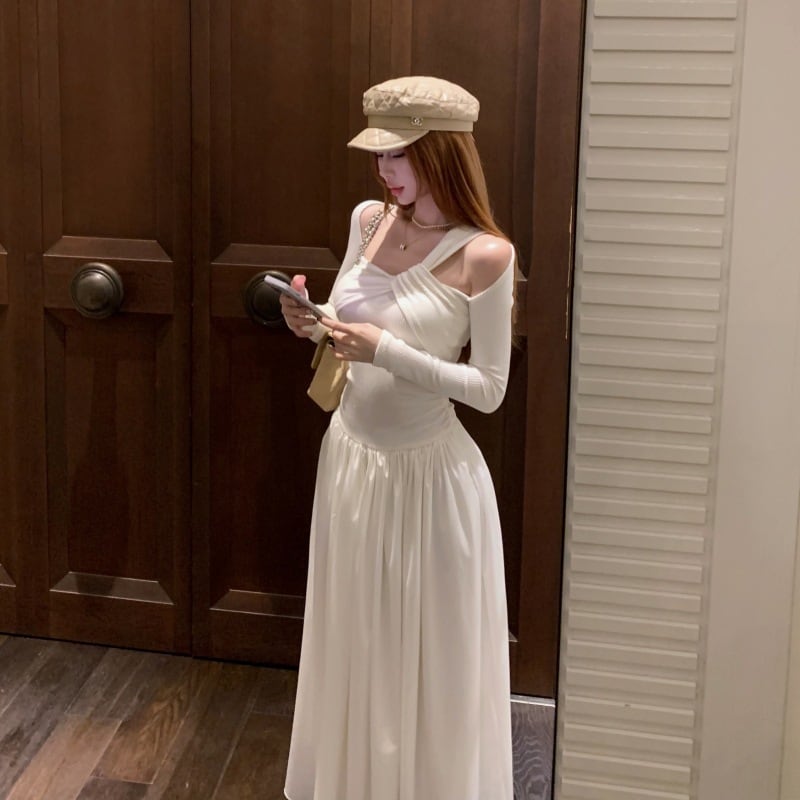 【dress】ニットドッキングワンピース　M28174
