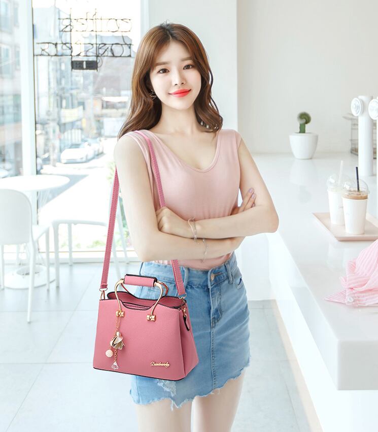 【小物】ファッション 韓国系シンプルPU無地斜め掛けハンドバッグ G1889