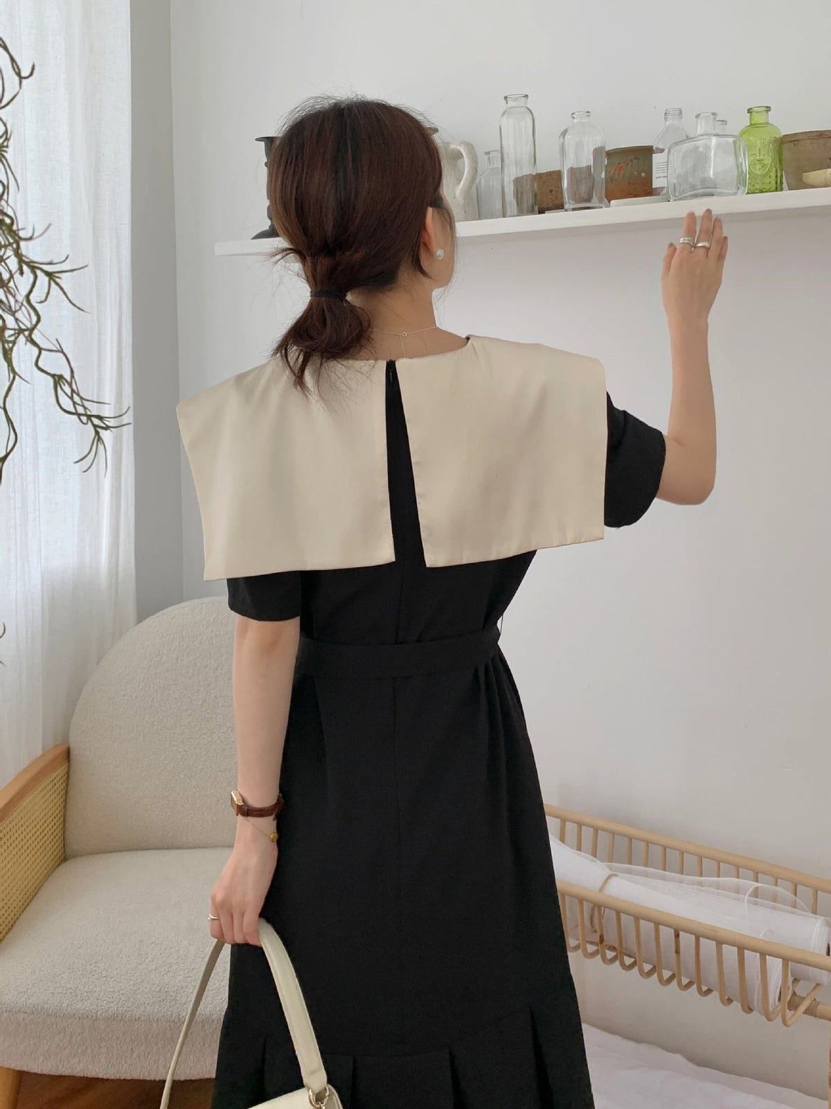 【dress】フリルダブルボタンワンピース　M24745