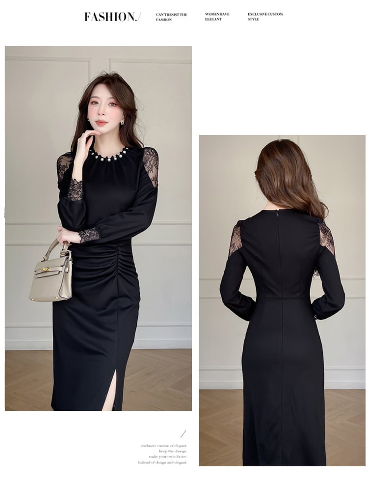 【dress】レースドッキングワンピース　M29352