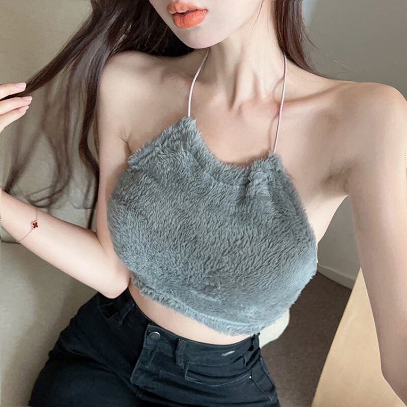 【tops】シャギーホルターネックトップス　M29361