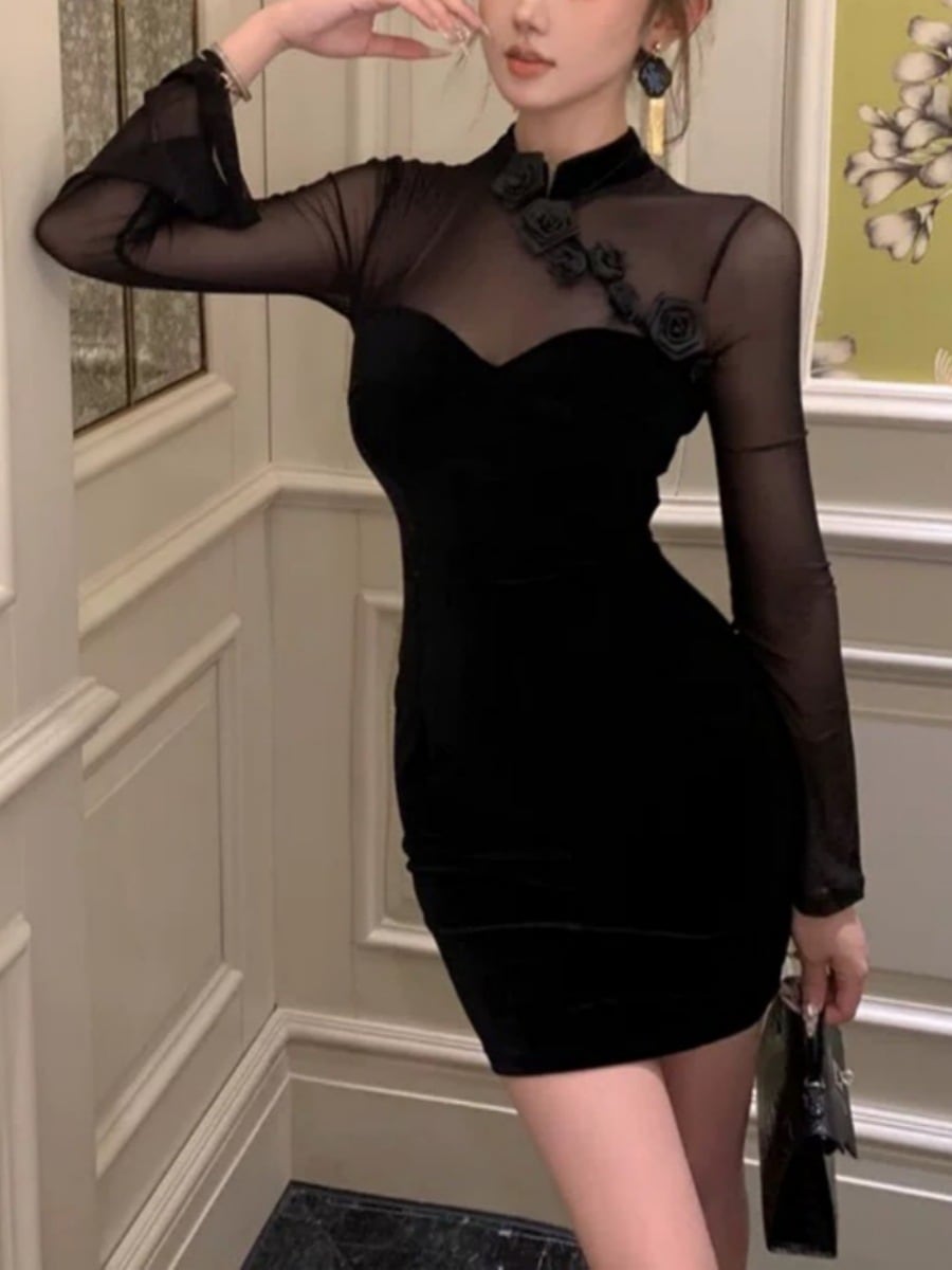 【dress】チュールドッキングワンピース　M27863