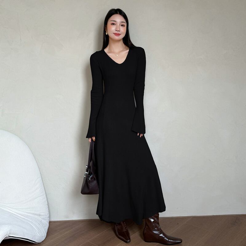 【dress】タイトニットワンピース Q7049