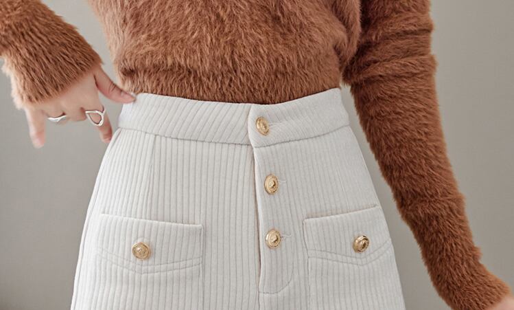 【bottoms】秋冬新作!気質満点レトロ厚手裏起毛着痩せハイウエストガウチョパンツ G4502