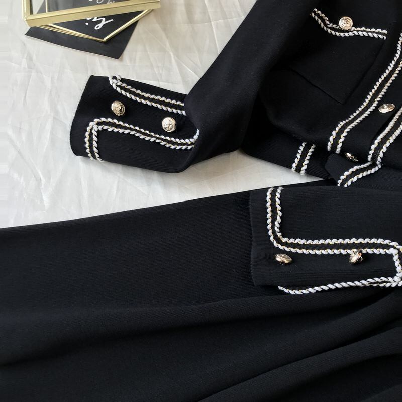 【set】ファッション!気質満点レトロニットカーディガン+ガウチョパンツオシャレ２点セット G3083