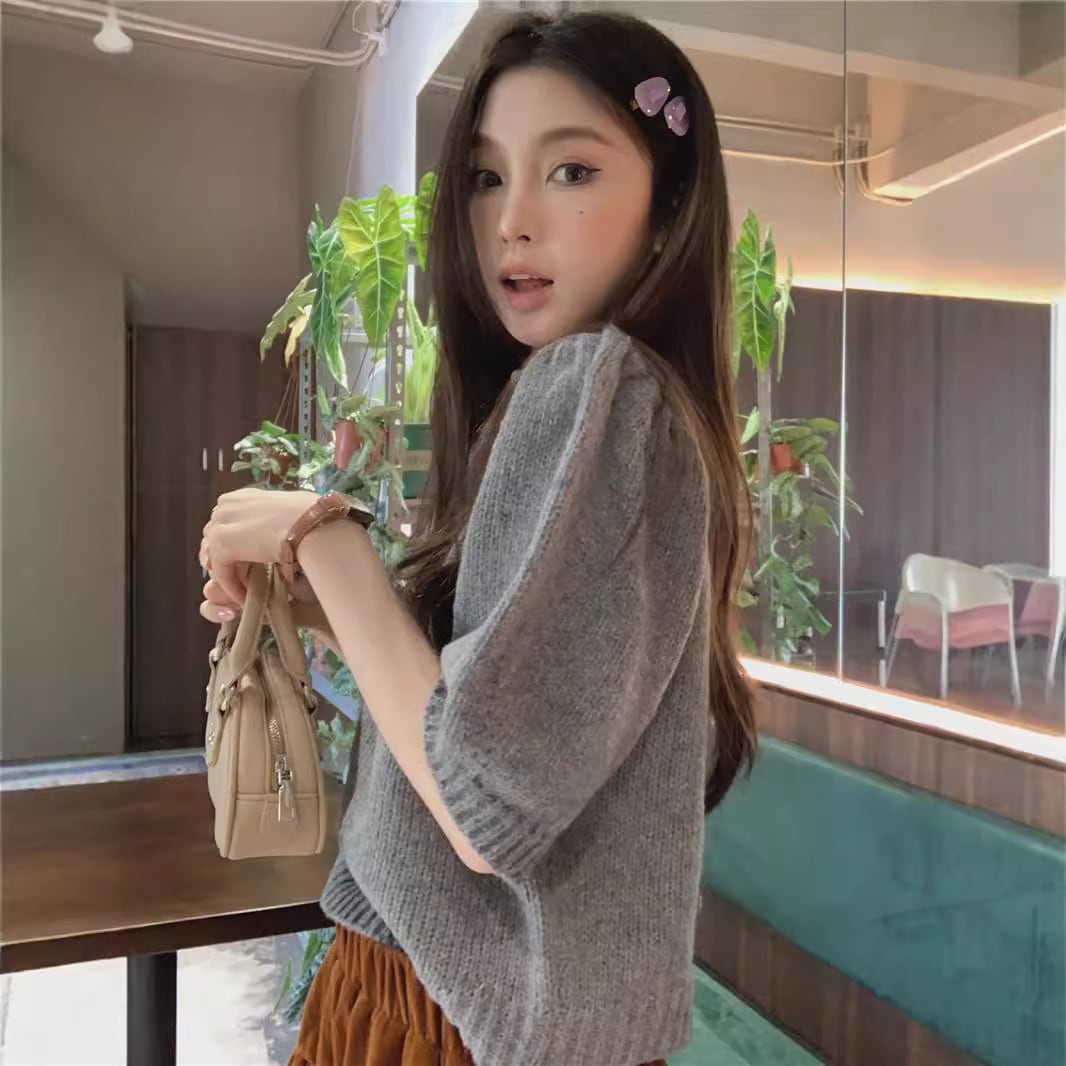 【tops】レースニットセーター　M26186