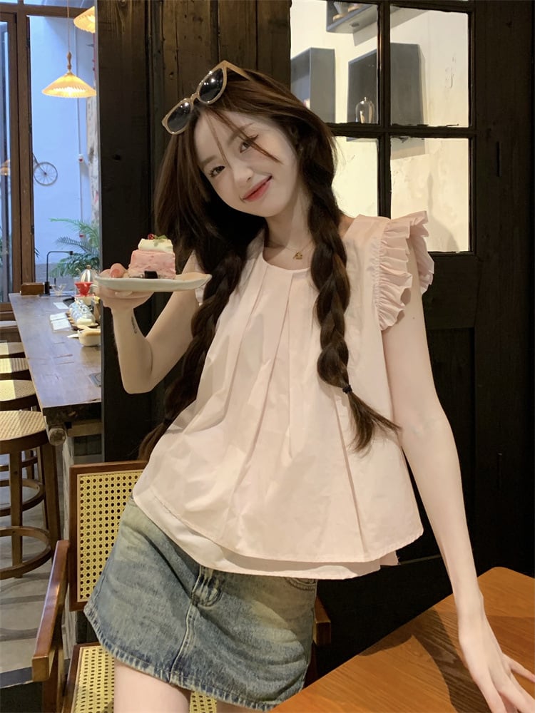 【tops】ギャザーフリルトップス　M25055