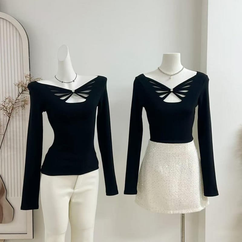 【tops】フロントカットトップス Q7634