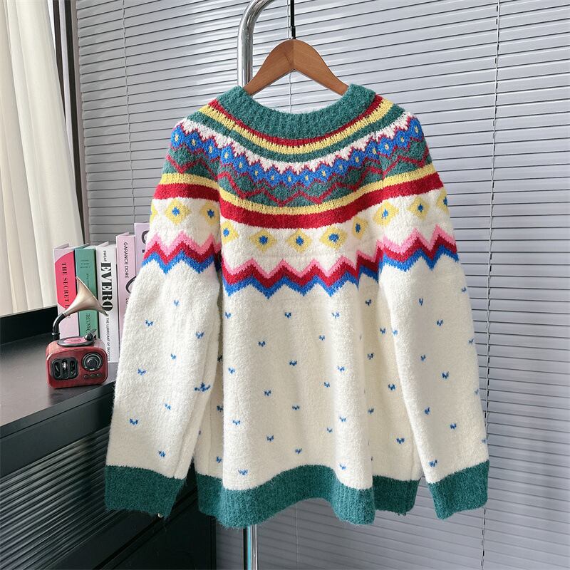 【outer】ジャカードニットカーデ　M28282