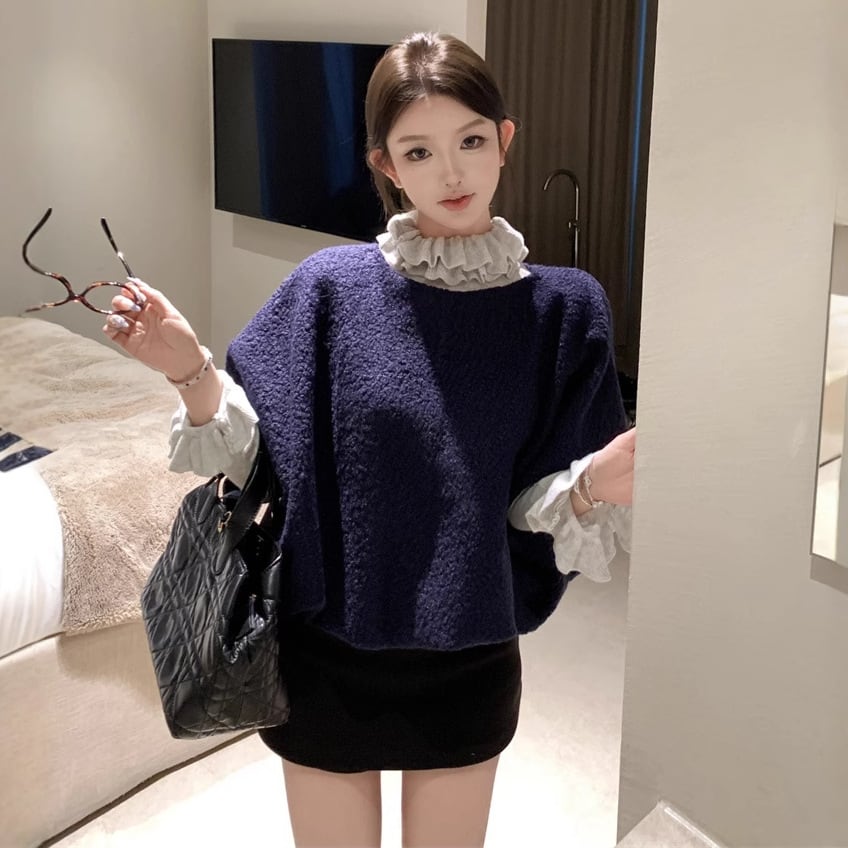 【set】フリルニットトップス×半袖プルオーバーセット　M28514