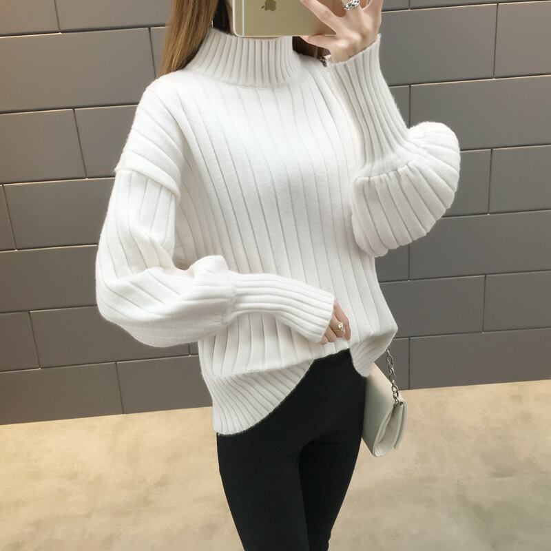 【tops】ランタンスリーブニットセーター　M28857