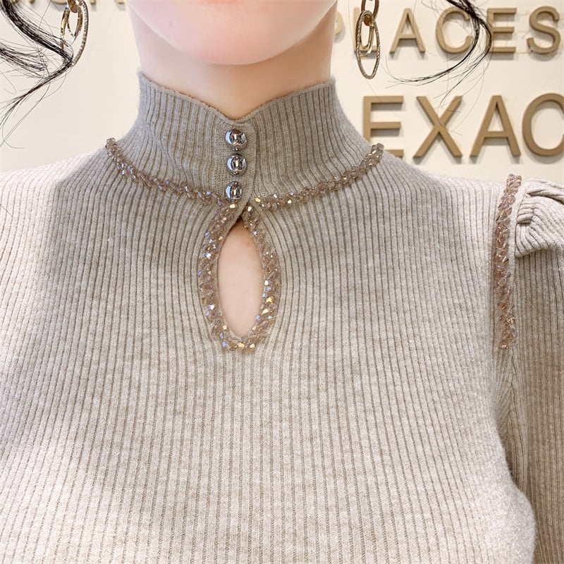 【tops】ビジューニットトップス　M28221