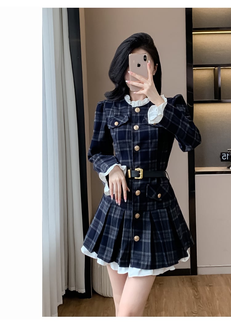【dress】チェック柄ワンピース　M26178