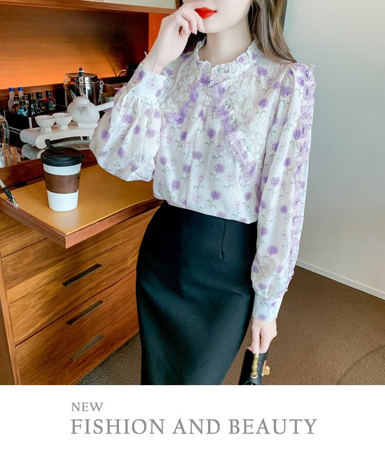 【tops】花柄シャツトップス　M28877