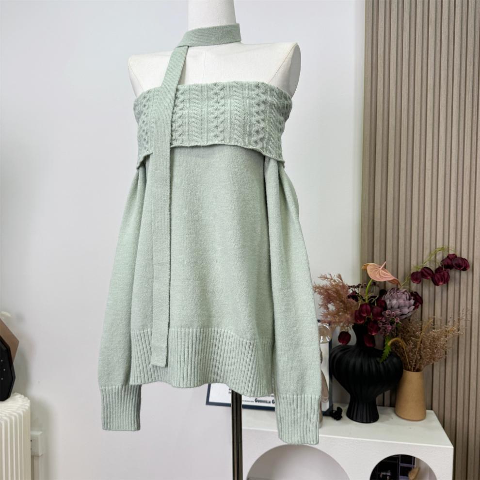 【tops】オフショルダーニットセーター　M28944
