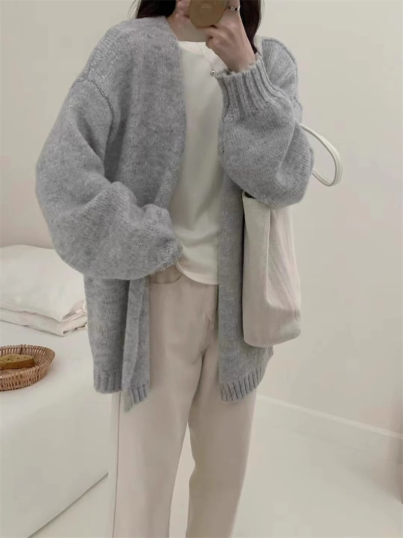 【outer】無地ニットカーデ　M26319