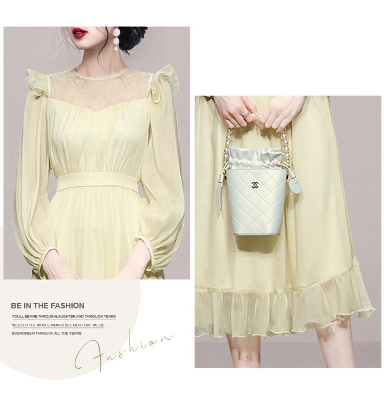 【dress】フリルパフスリーブワンピース　M29945