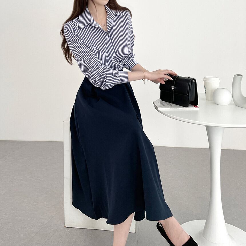 【dress】切り替えシャツワンピース　M29587