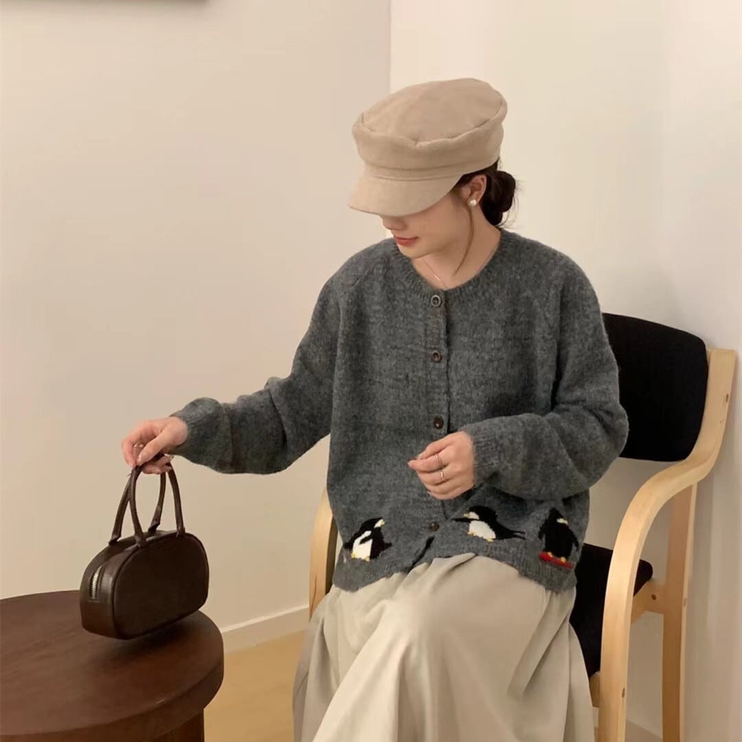 【outer】ジャカードニットカーデ　M26329