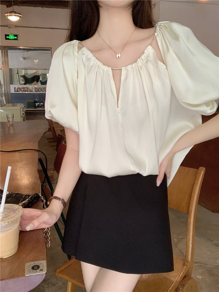 【tops】パフスリーブトップス　M25141