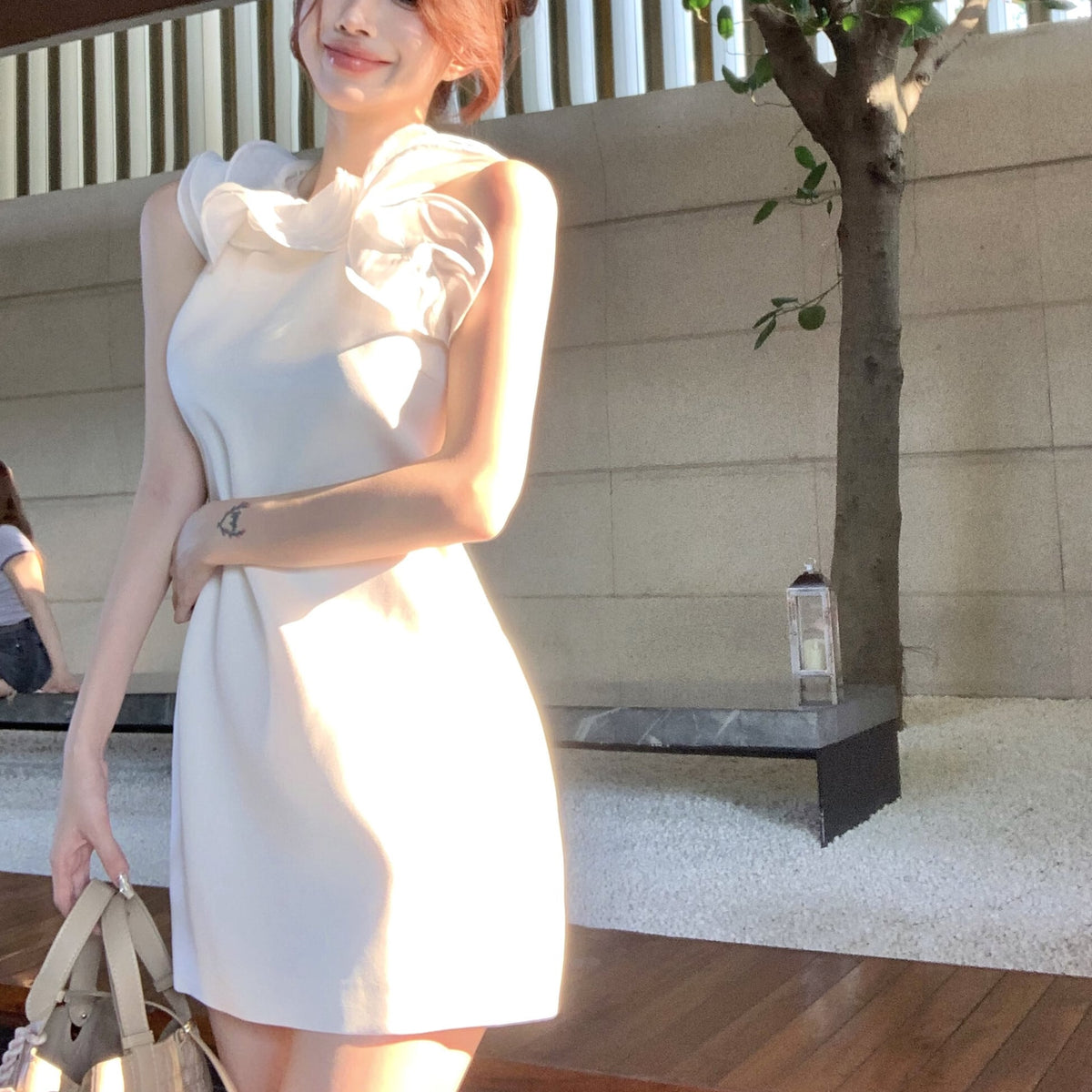 【dress】フリルノースリーブワンピース　M24008