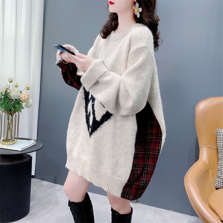 【tops】切り替えニットセーター　M26948