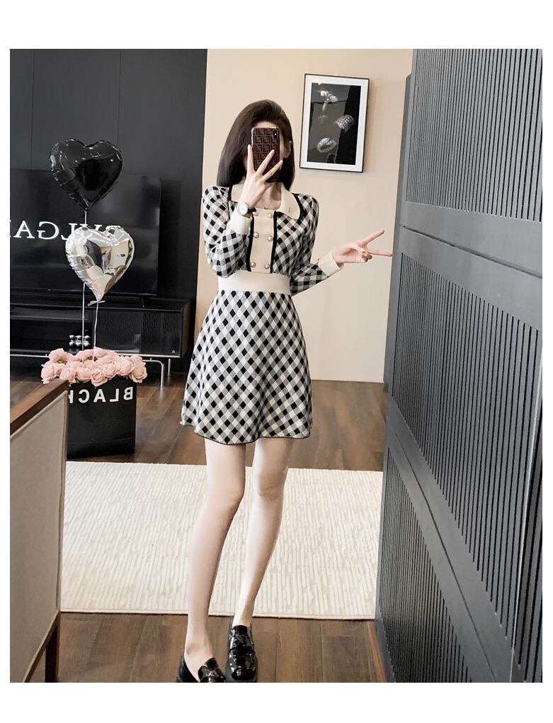 【dress】大人らしい エレガントニットワンピース　M17506