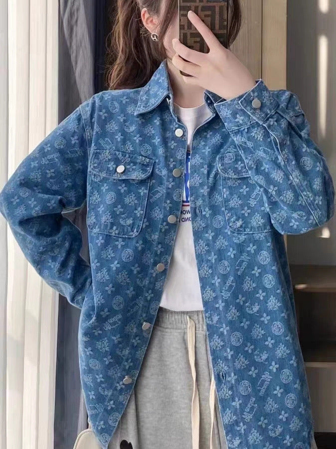 【tops】長袖デニムシャツF7971