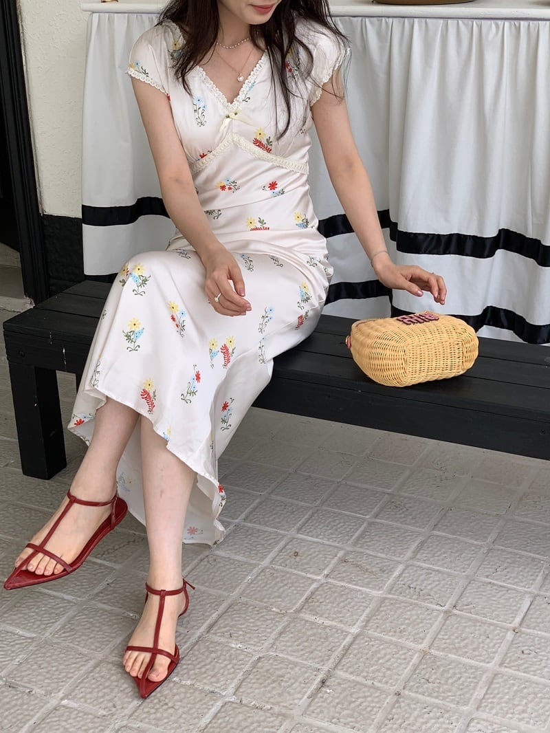 【dress】Vネックワンピース　M24468