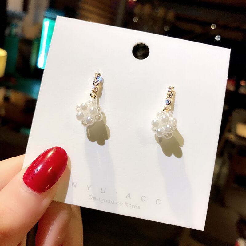 【小物】高級感  韓国系 気質ファッションシンプルデザインパールピアスアクセサリー