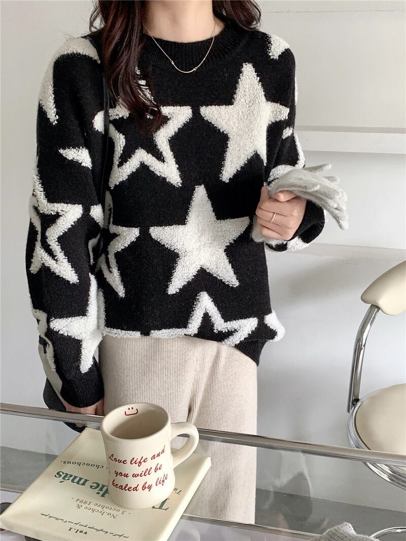 【tops】クルーネックニットセーター　M18395