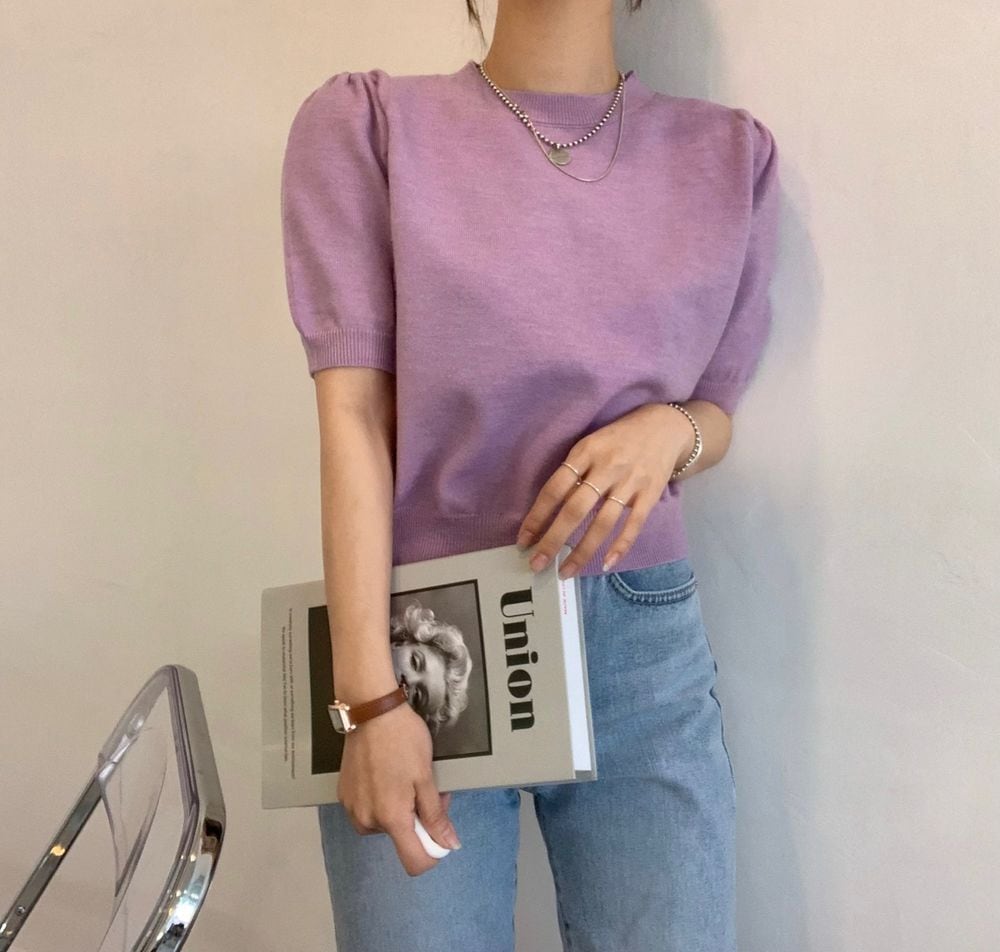 【tops】5色ニットＴシャツF7426