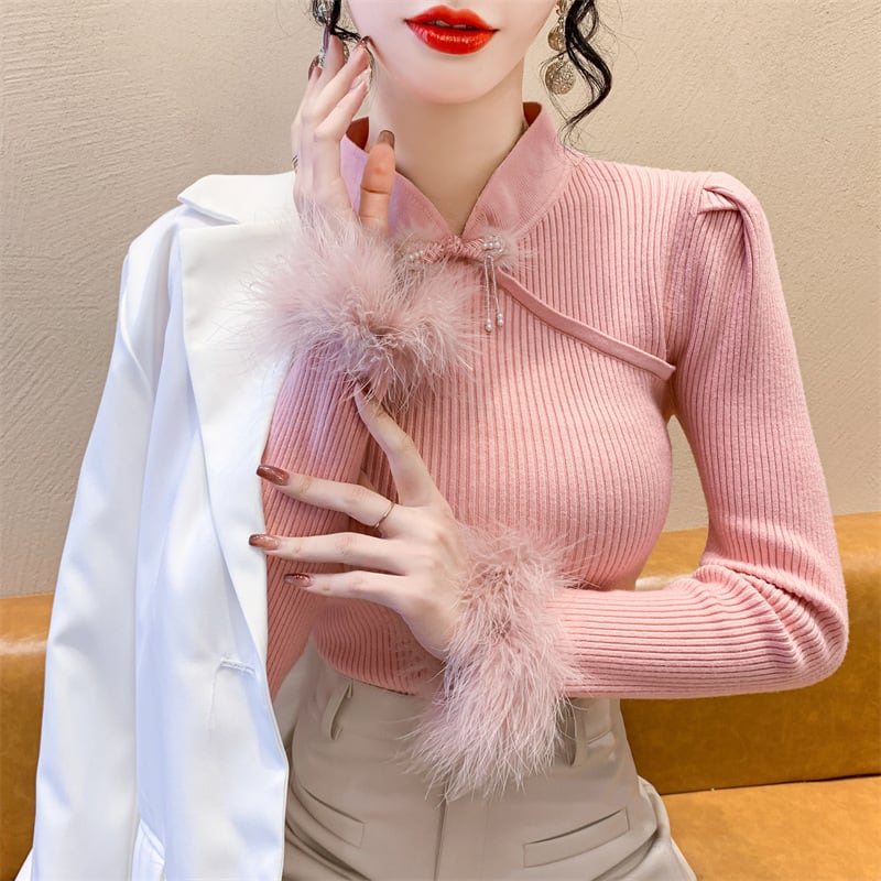【tops】ファーニットトップス　M28218