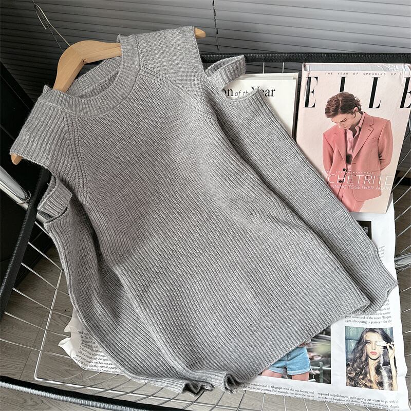 【tops】オフショルダーニットセーター　M18715