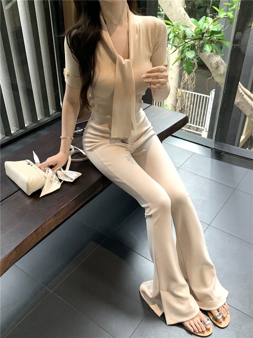 【tops】Vネック体型カバーTシャツG21336