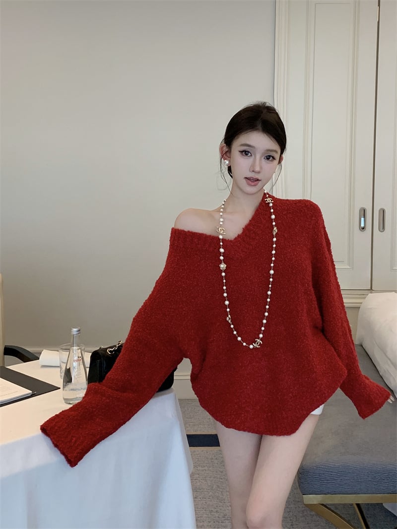 【tops】Vネックニットセーター　M28192