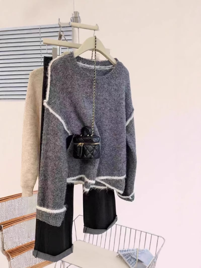 【tops】不規則 イレギュラーニットセーター　M29238