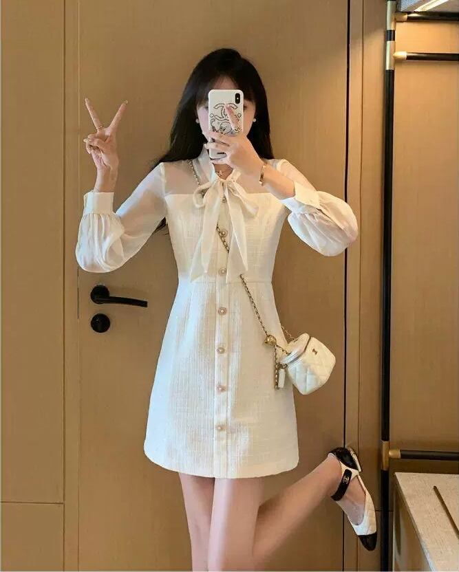 【dress】高級感リボンワンピース G19495