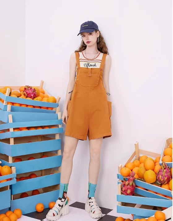 【bottoms】薄手デニムオーバーオールG20077