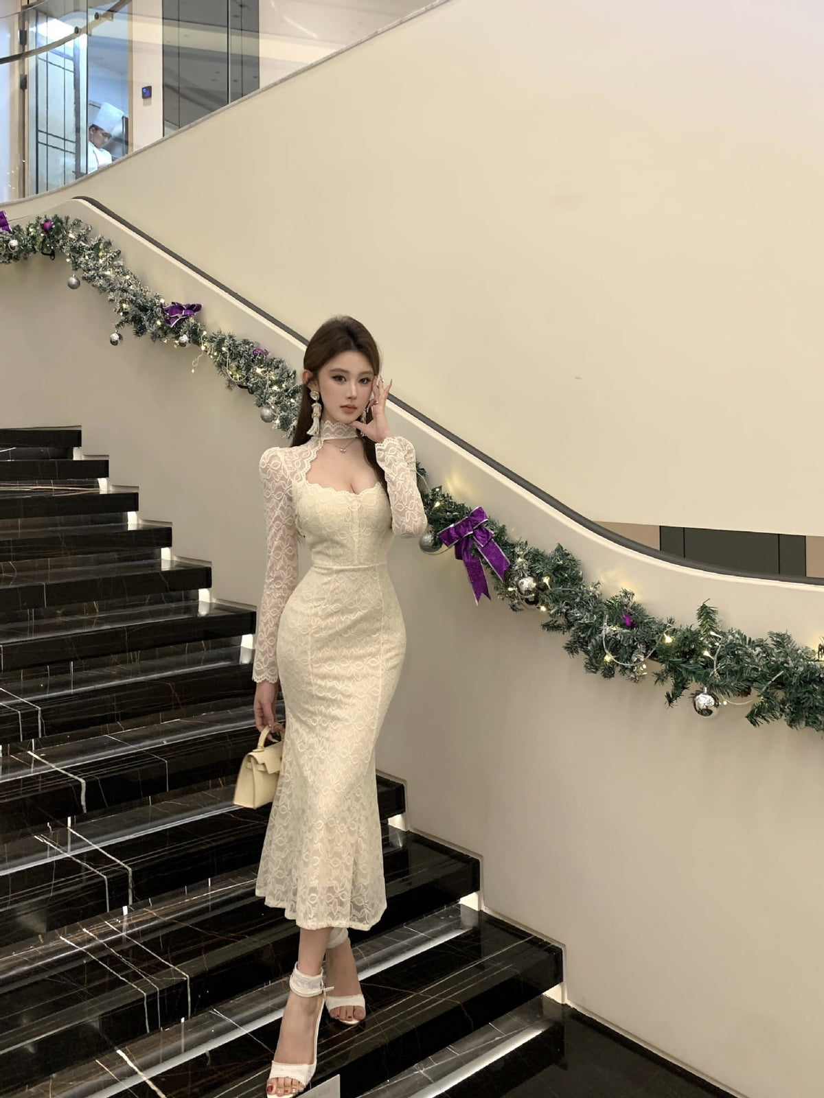 【dress】マーメイドレースワンピース　M29430
