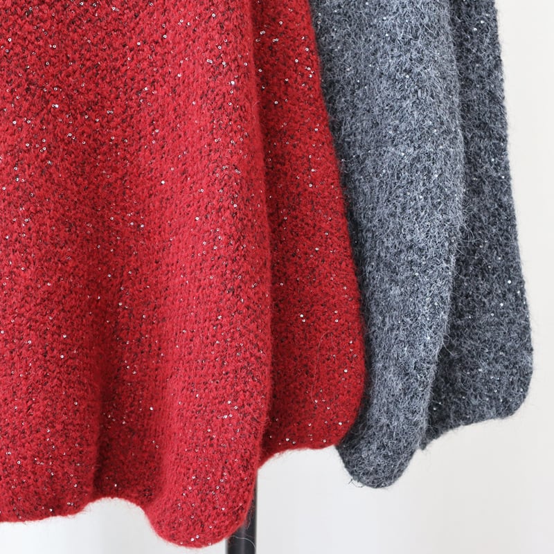 【tops】スパンコールニットセーター　M28566
