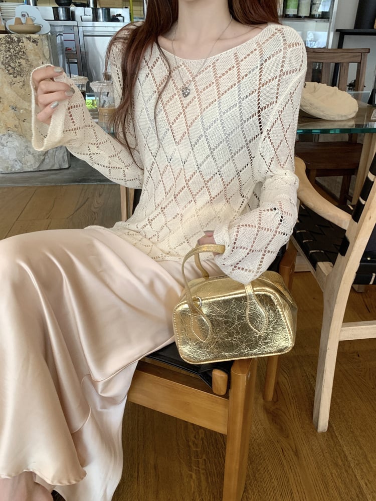 【tops】紫外線対策ニットトップス　M24280