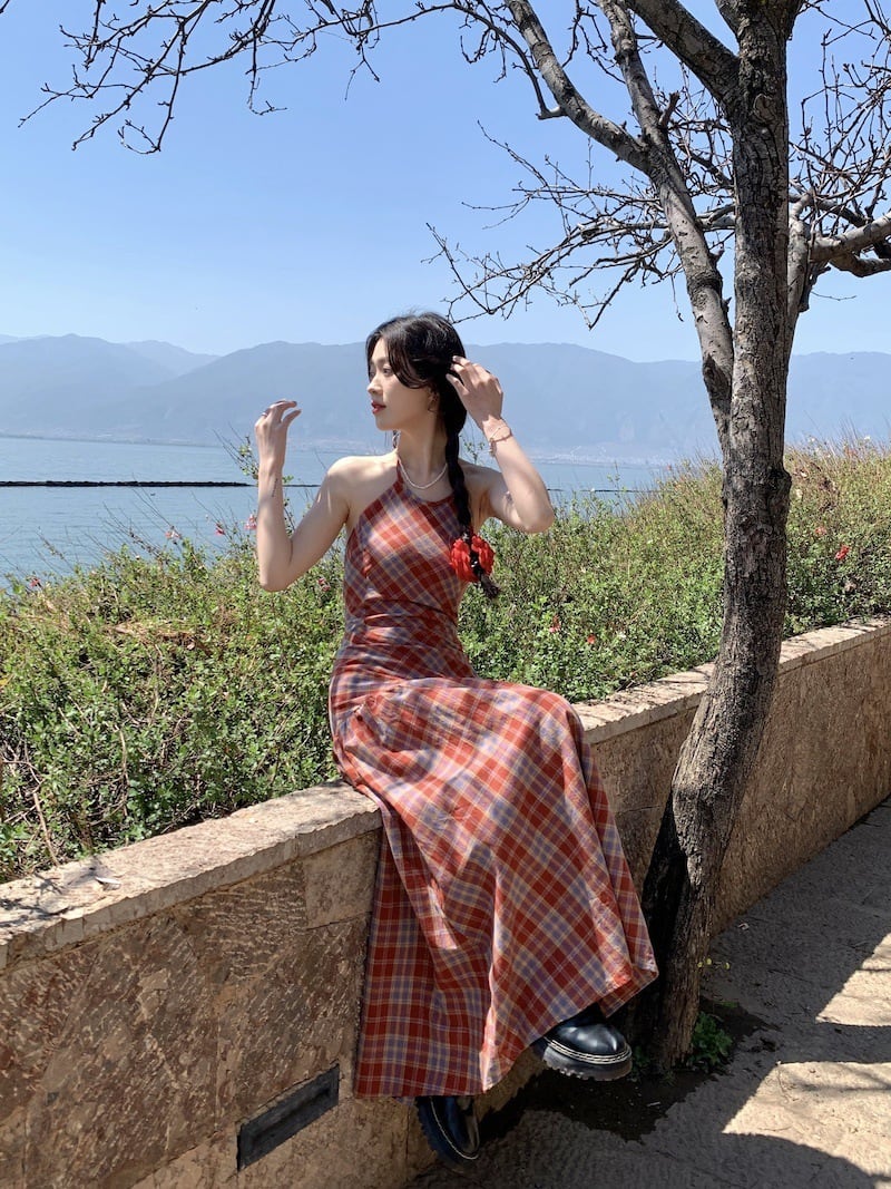 【dress】チェック柄ワンピース　M25103