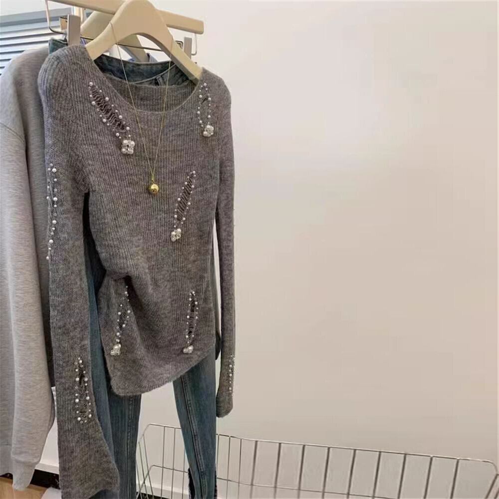 【tops】パールニットセーター　M29309