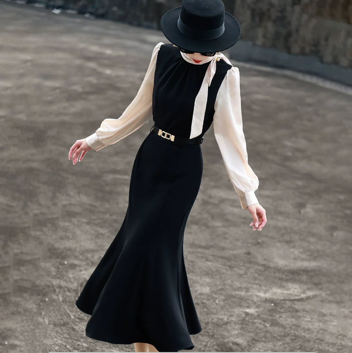 【dress】ドッキングマーメイドデートワンピース　N2955