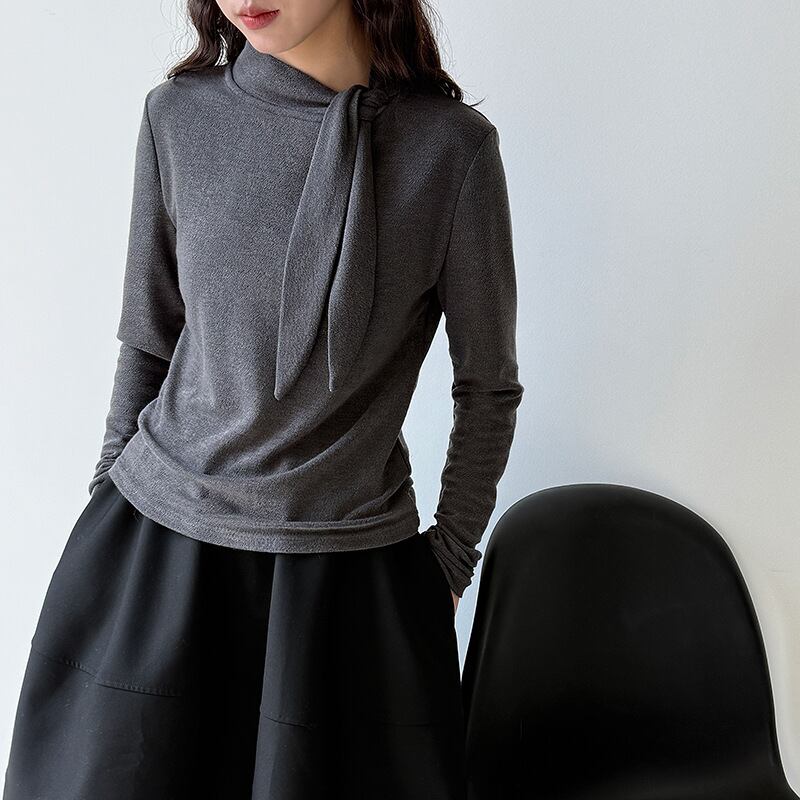 【tops】スカーフカラーブラウス Q7088