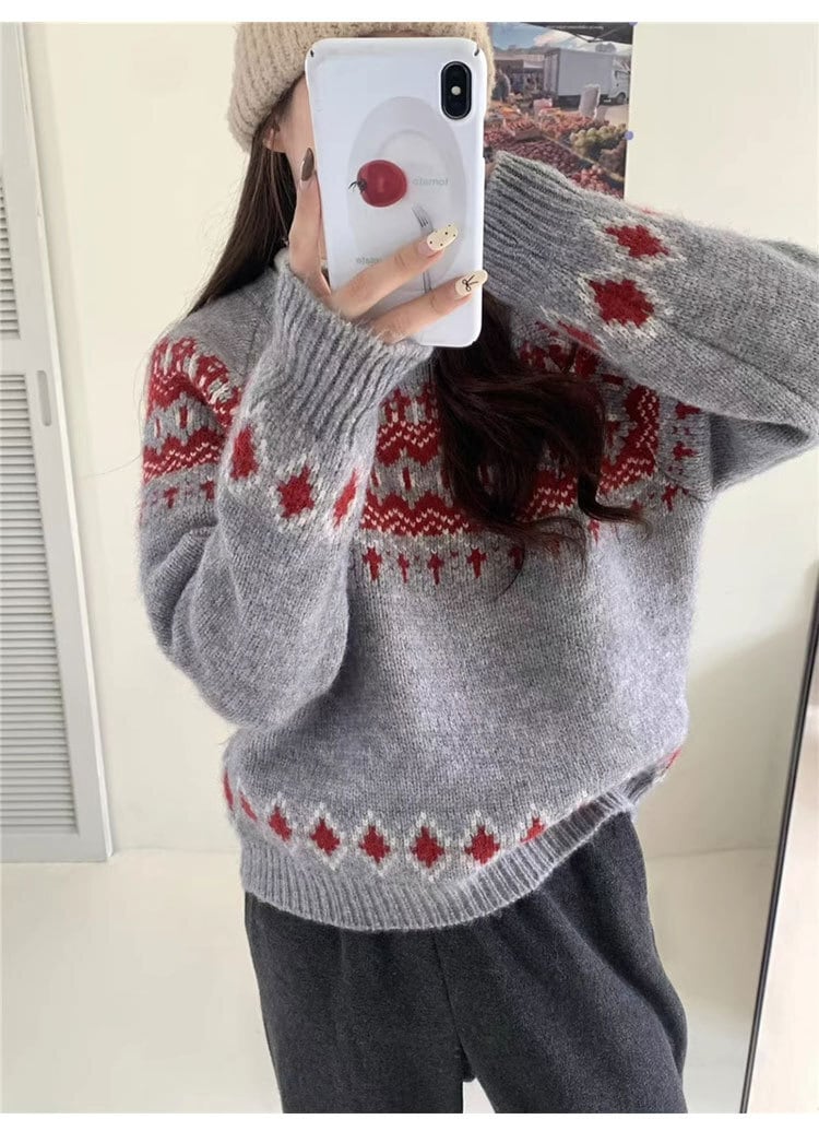 【tops】クルーネックニットセーター　M27382