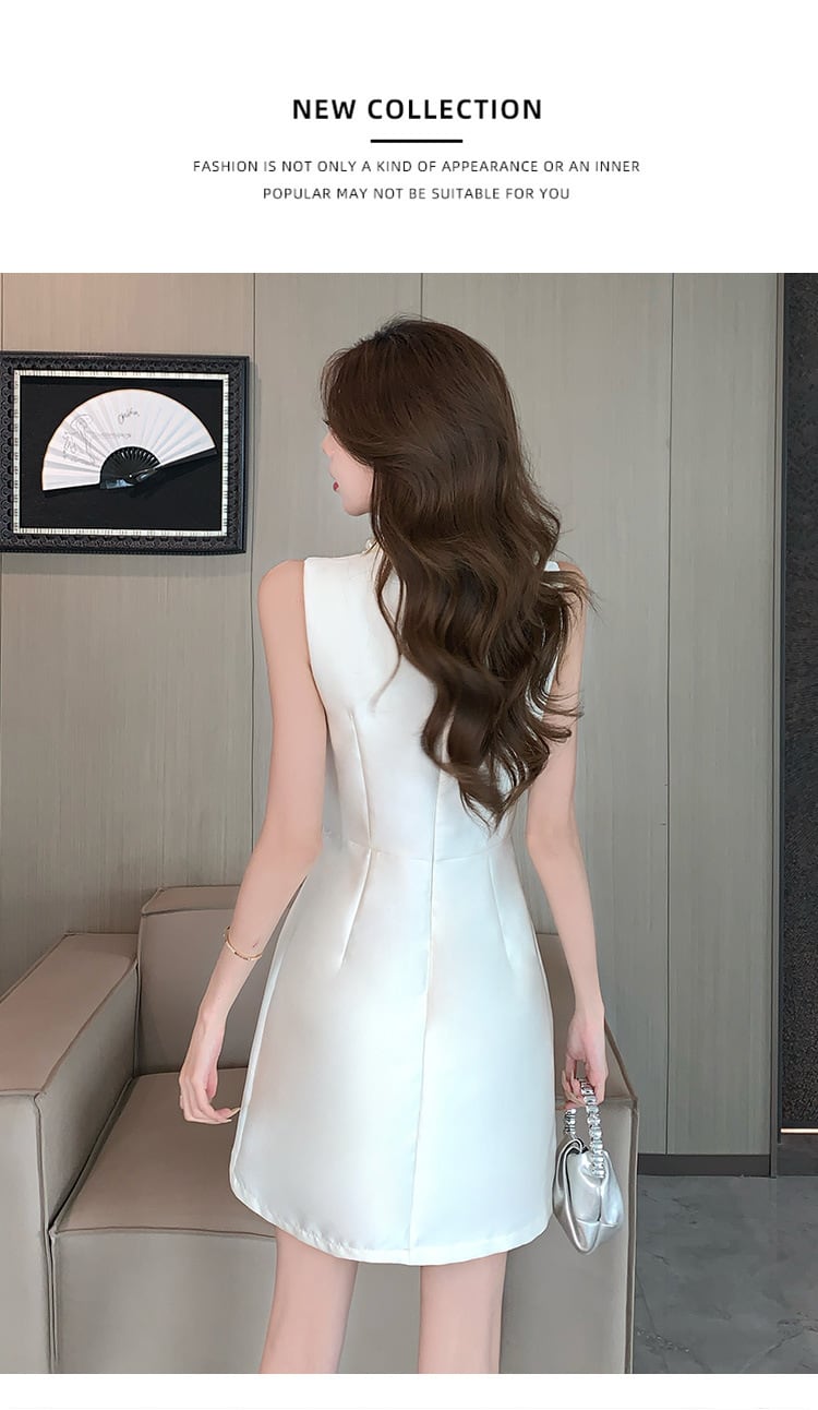 【dress】ノースリーブビーズAラインワンピース G21537