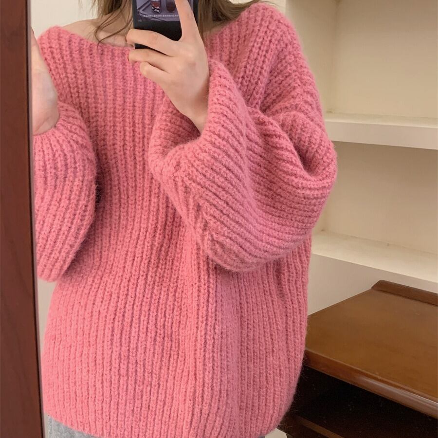 【tops】クルーネックニットセーター　M18988